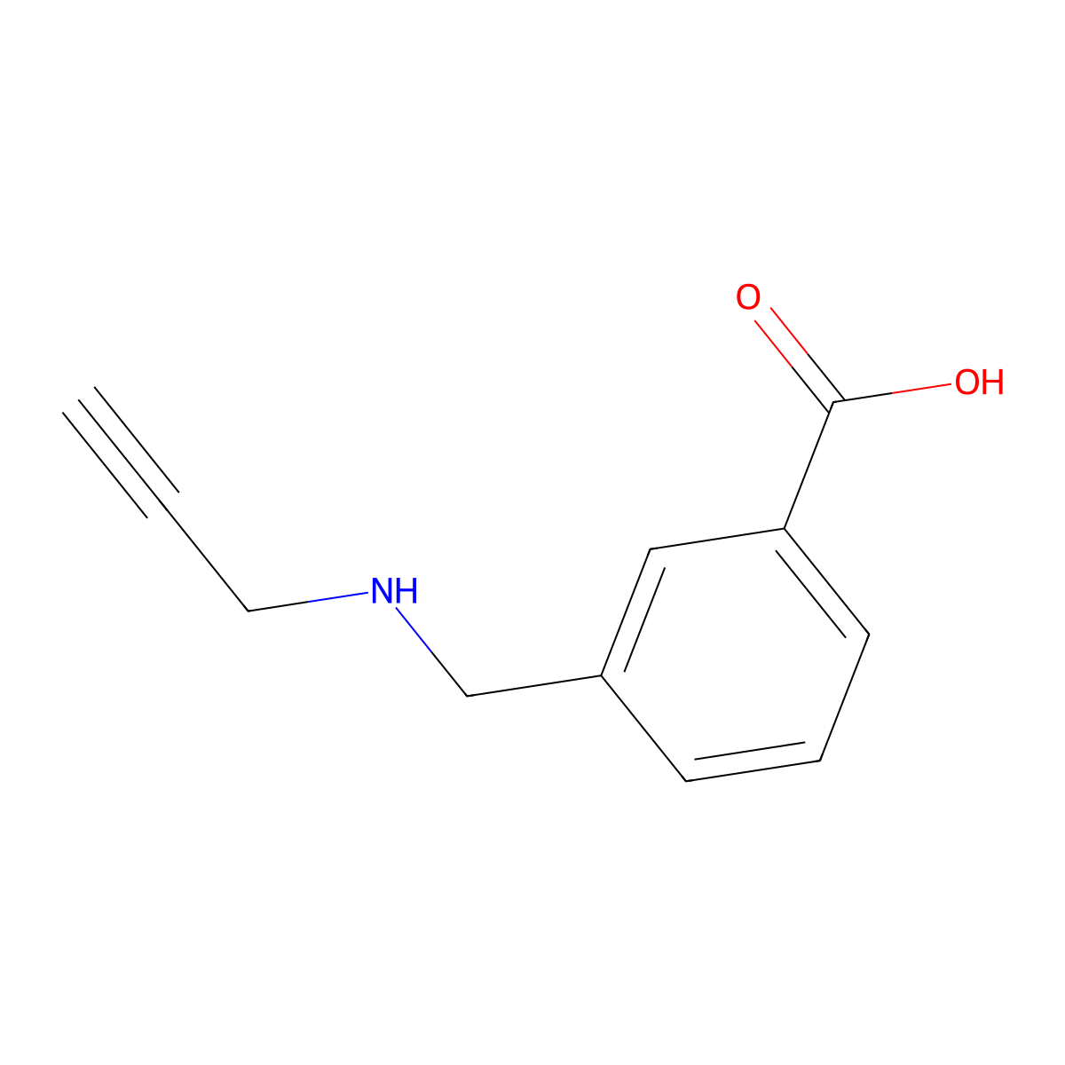 3-{[(Prop-2-yn-1-yl)amino]methyl}benzoic acid molecular structure, CAS 1694262-09-3