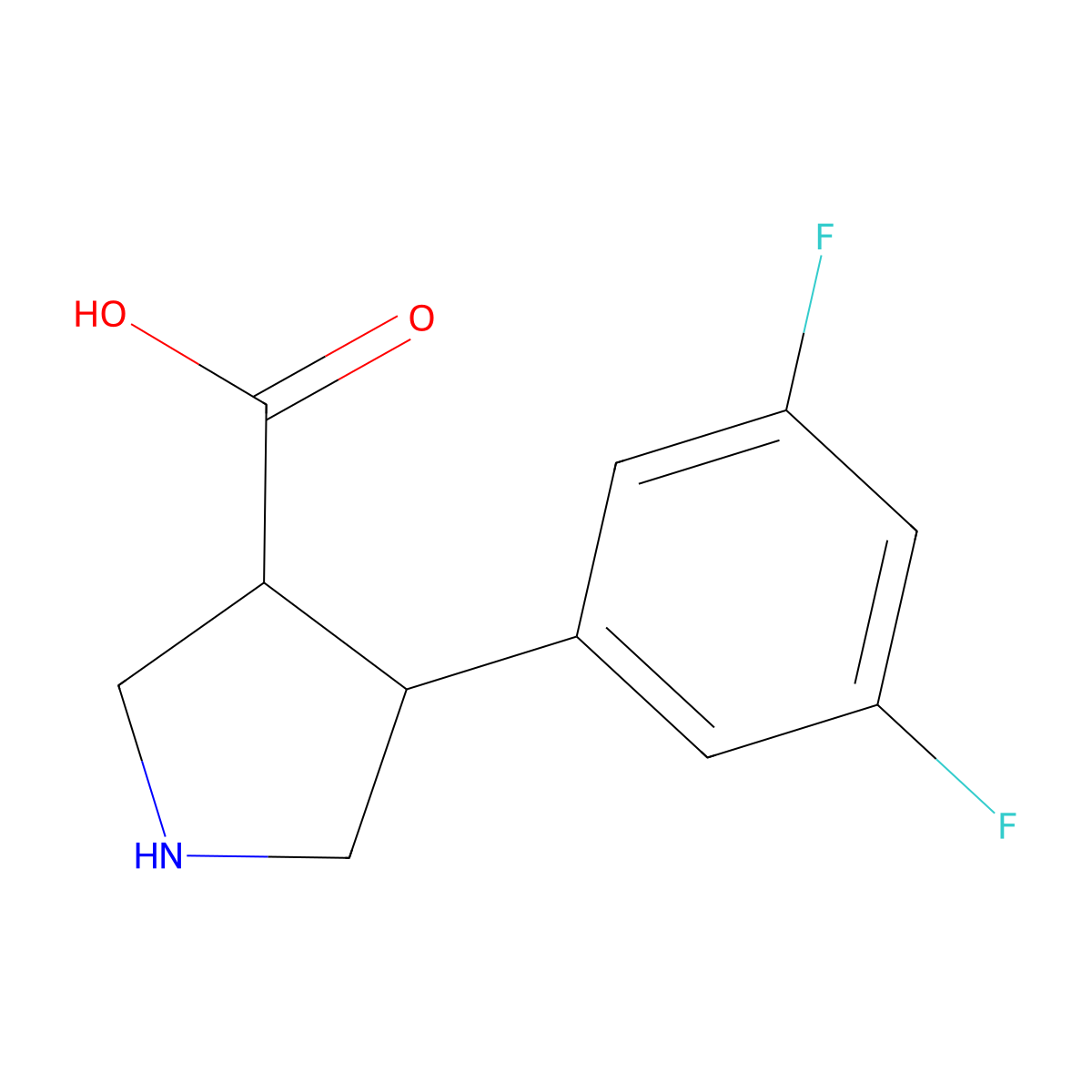 4-(3,5-Difluorophenyl)pyrrolidine-3-carboxylic acid molecular structure, CAS 1694262-21-9