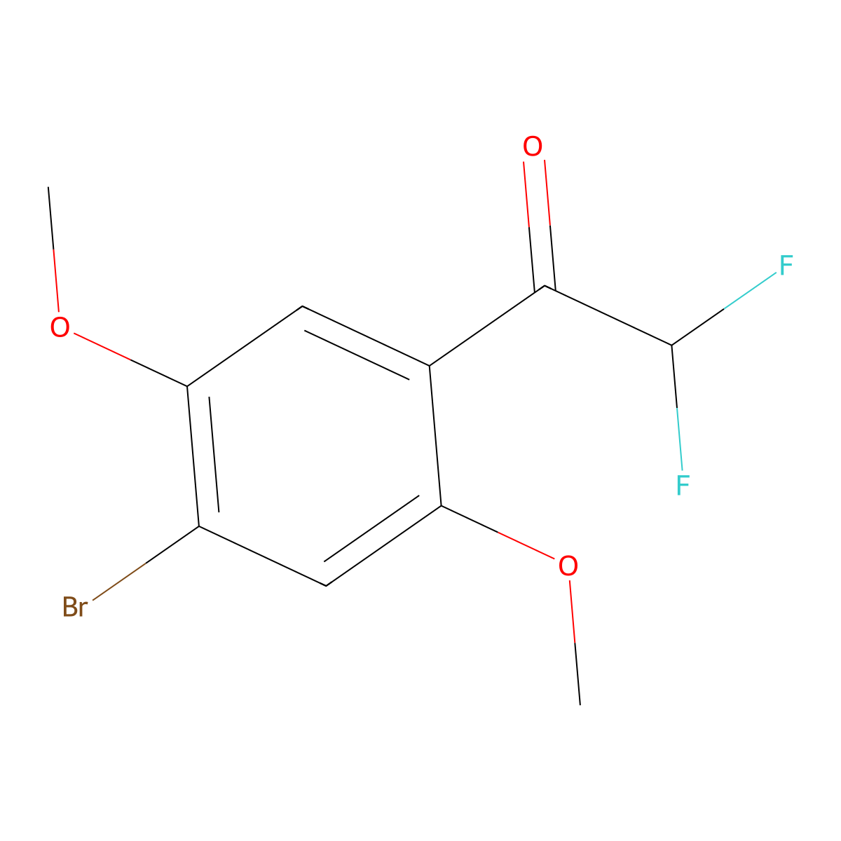 1-(4-Bromo-2,5-dimethoxyphenyl)-2,2-difluoroethan-1-one molecular structure, CAS 1694272-40-6