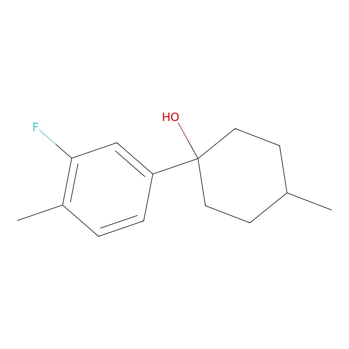 1-(3-Fluoro-4-methylphenyl)-4-methylcyclohexanol molecular structure, CAS 1694273-91-0