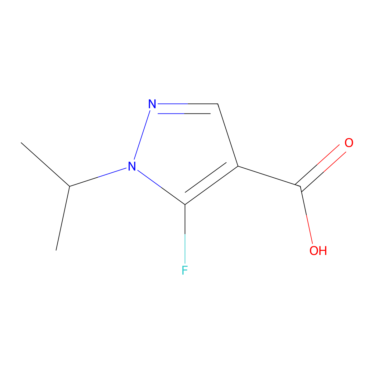 5-fluoro-1-(propan-2-yl)-1H-pyrazole-4-carboxylic acid molecular structure, CAS 1694276-99-7