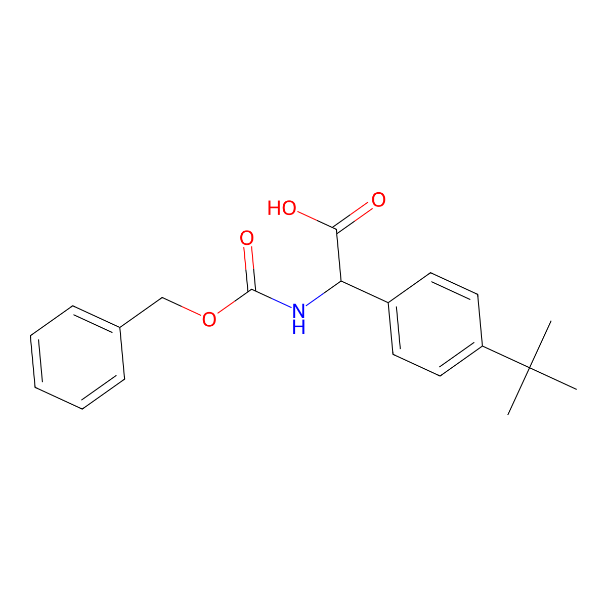 2-{[(Benzyloxy)carbonyl]amino}-2-(4-tert-butylphenyl)acetic acid molecular structure, CAS 1694285-17-0