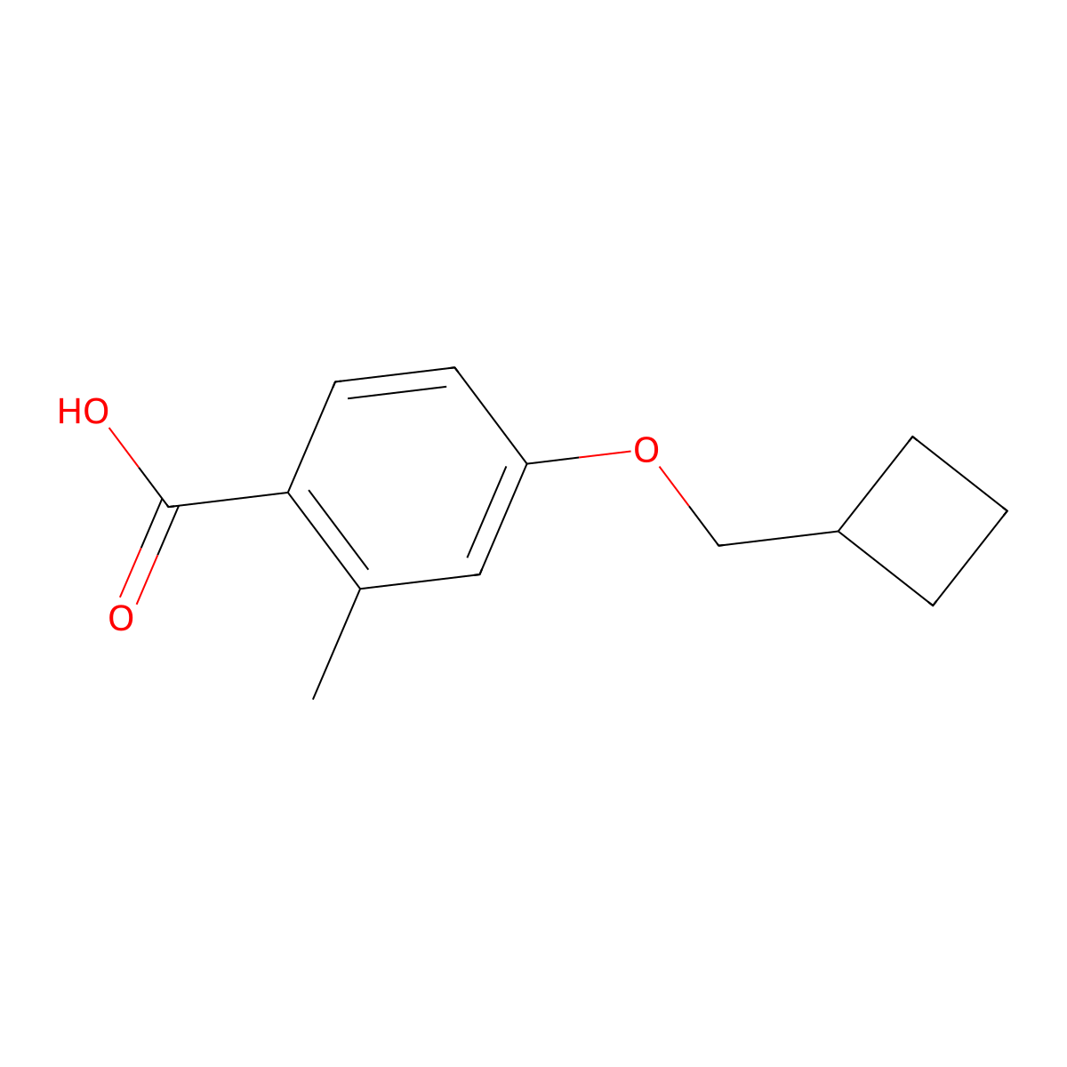 4-Cyclobutylmethoxy-2-methyl-benzoic acid molecular structure, CAS 1694287-78-9