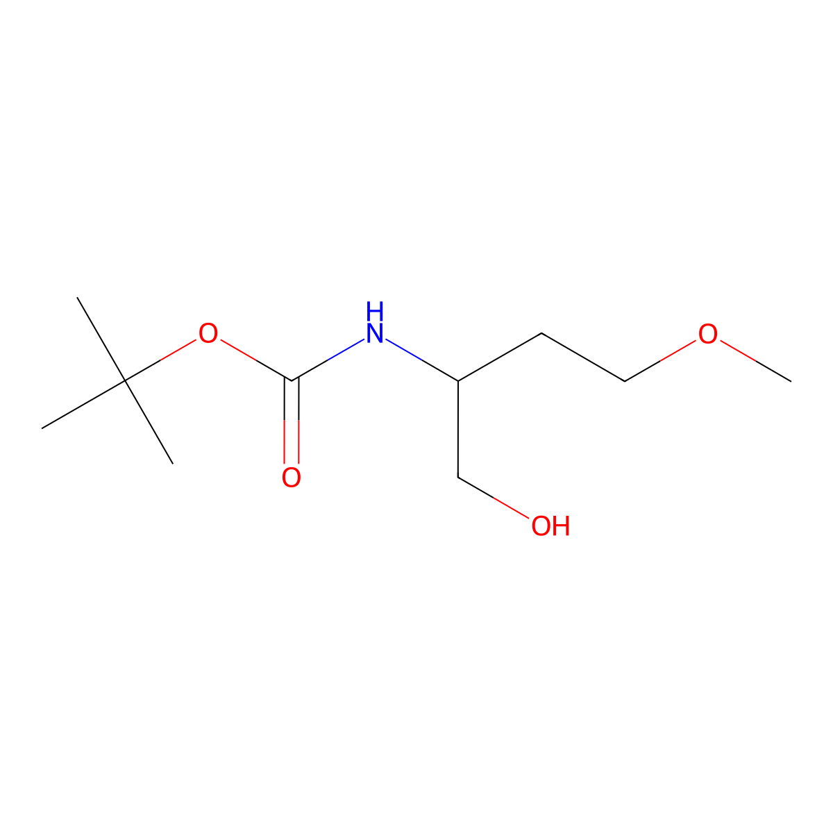 tert-butyl N-(1-hydroxy-4-methoxybutan-2-yl)carbamate molecular structure, CAS 1694295-13-0