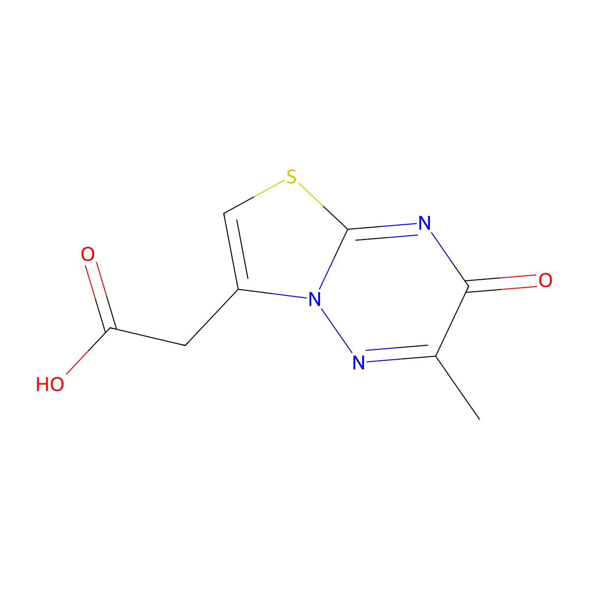 2-(6-Methyl-7-oxo-7H-thiazolo[3,2-b][1,2,4]triazin-3-yl)acetic acid molecular structure, CAS 16943-25-2