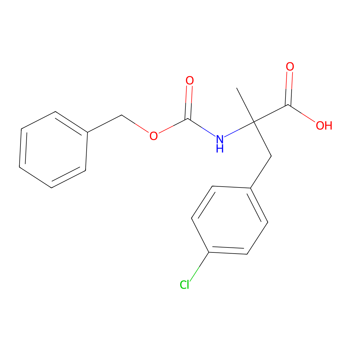 2-{[(Benzyloxy)carbonyl]amino}-3-(4-chlorophenyl)-2-methylpropanoic acid molecular structure, CAS 1694301-81-9