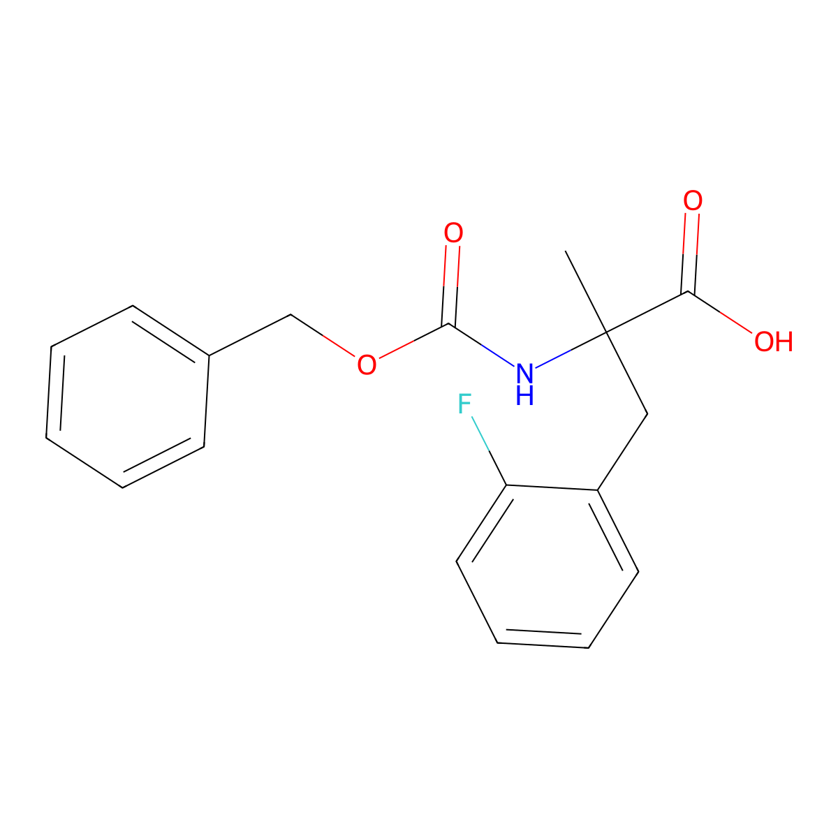 2-{[(Benzyloxy)carbonyl]amino}-3-(2-fluorophenyl)-2-methylpropanoic acid molecular structure, CAS 1694309-88-0