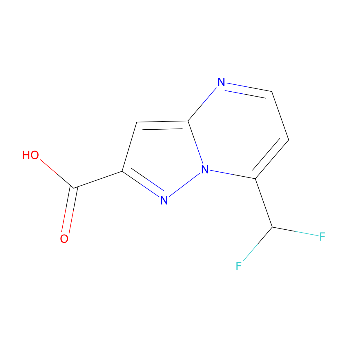 7-(Difluoromethyl)pyrazolo[1,5-a]pyrimidine-2-carboxylic acid molecular structure, CAS 1694312-73-6