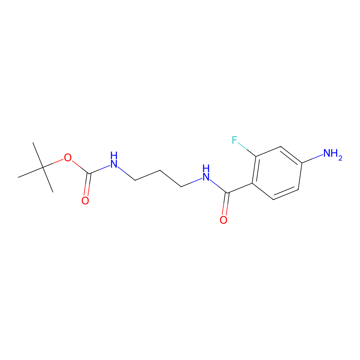 1,1-Dimethylethyl N-[3-[(4-amino-2-fluorobenzoyl)amino]propyl]carbamate molecular structure, CAS 1694320-09-6