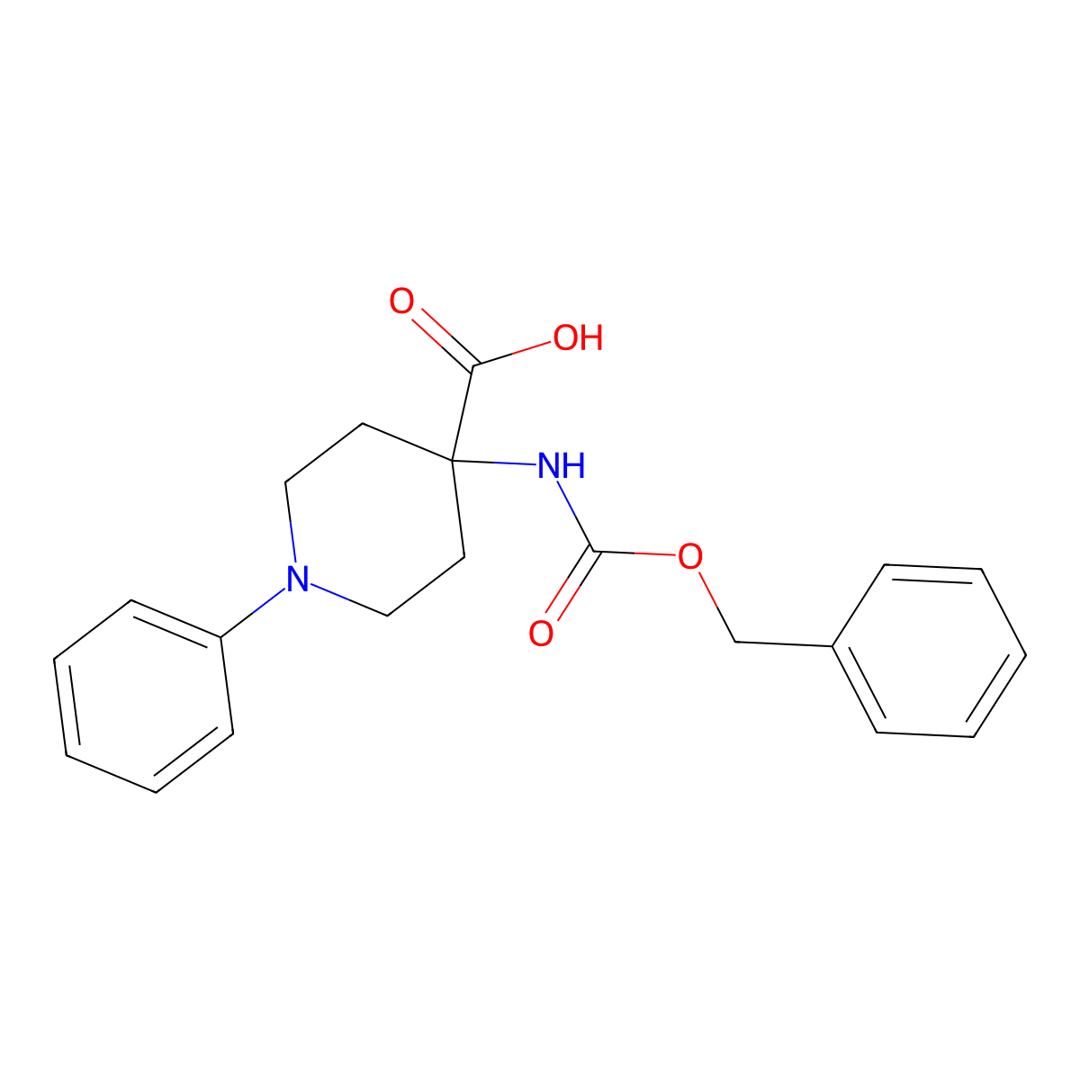 4-{[(Benzyloxy)carbonyl]amino}-1-phenylpiperidine-4-carboxylic acid molecular structure, CAS 1694356-64-3