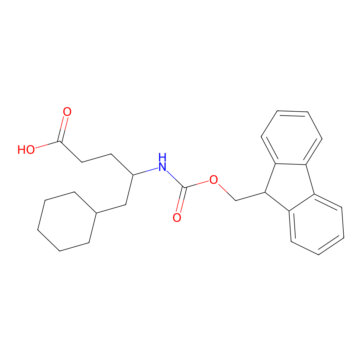 5-cyclohexyl-4-({[(9H-fluoren-9-yl)methoxy]carbonyl}amino)pentanoic acid molecular structure, CAS 1694359-63-1