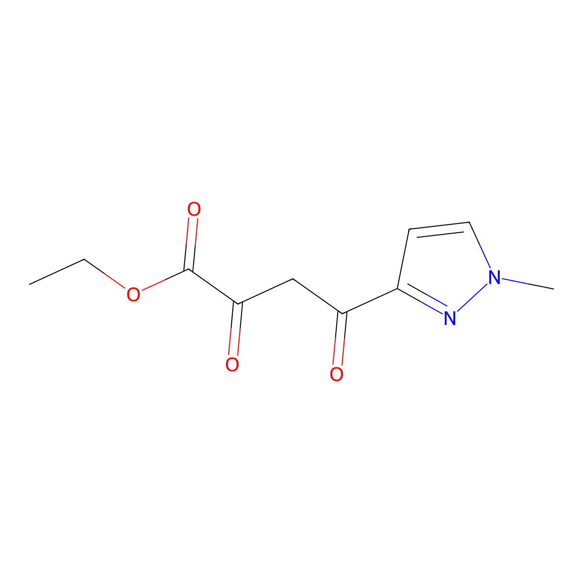 ethyl 4-(1-methyl-1H-pyrazol-3-yl)-2,4-dioxobutanoate molecular structure, CAS 1694370-41-6