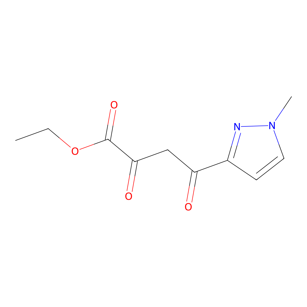 ethyl 4-(1-methyl-1H-pyrazol-3-yl)-2,4-dioxobutanoate molecular structure, CAS 1694370-41-6