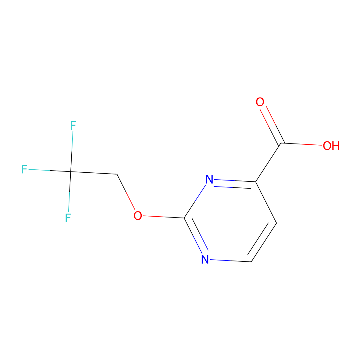 2-(2,2,2-Trifluoroethoxy)pyrimidine-4-carboxylic acid molecular structure, CAS 1694372-41-2