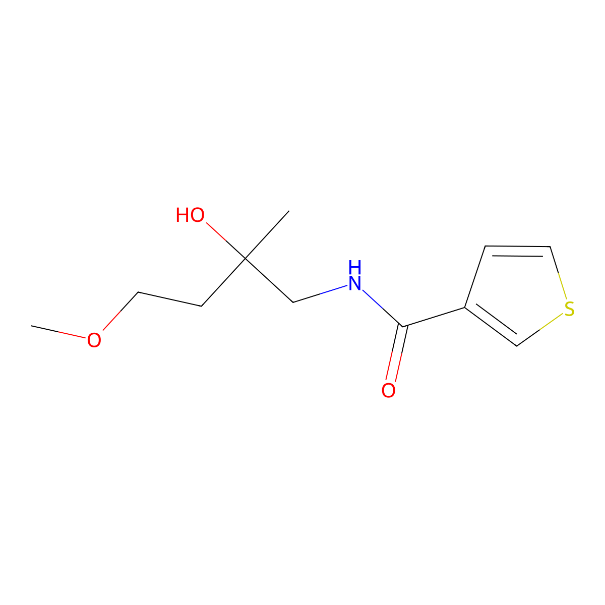N-(2-hydroxy-4-methoxy-2-methylbutyl)thiophene-3-carboxamide molecular structure, CAS 1694372-45-6