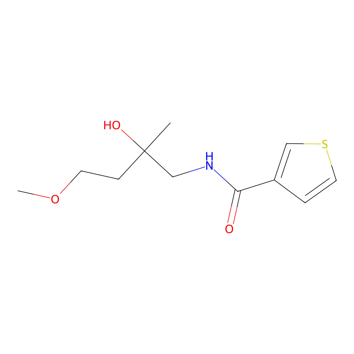 N-(2-hydroxy-4-methoxy-2-methylbutyl)thiophene-3-carboxamide molecular structure, CAS 1694372-45-6