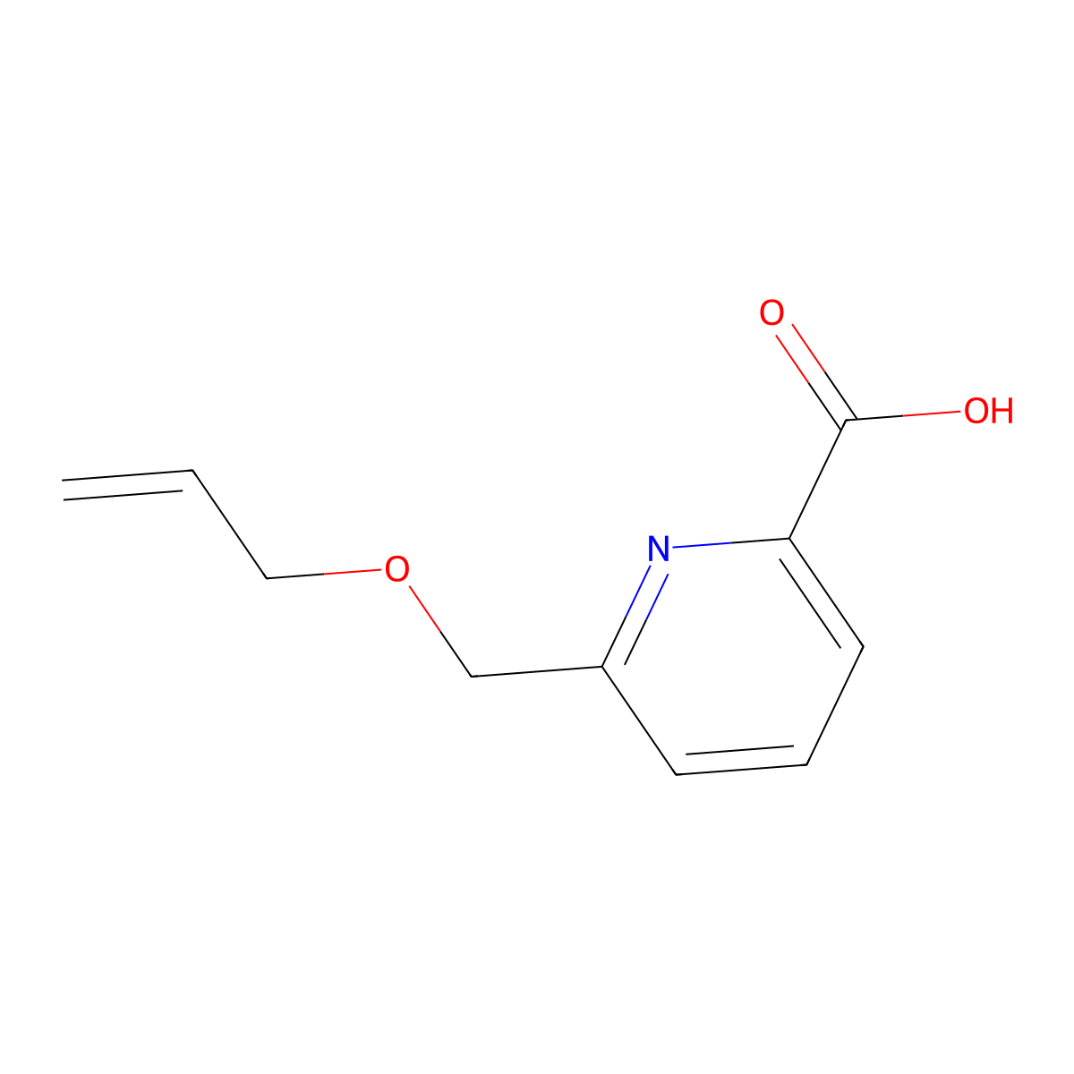 6-[(Prop-2-en-1-yloxy)methyl]pyridine-2-carboxylic acid molecular structure, CAS 1694375-39-7