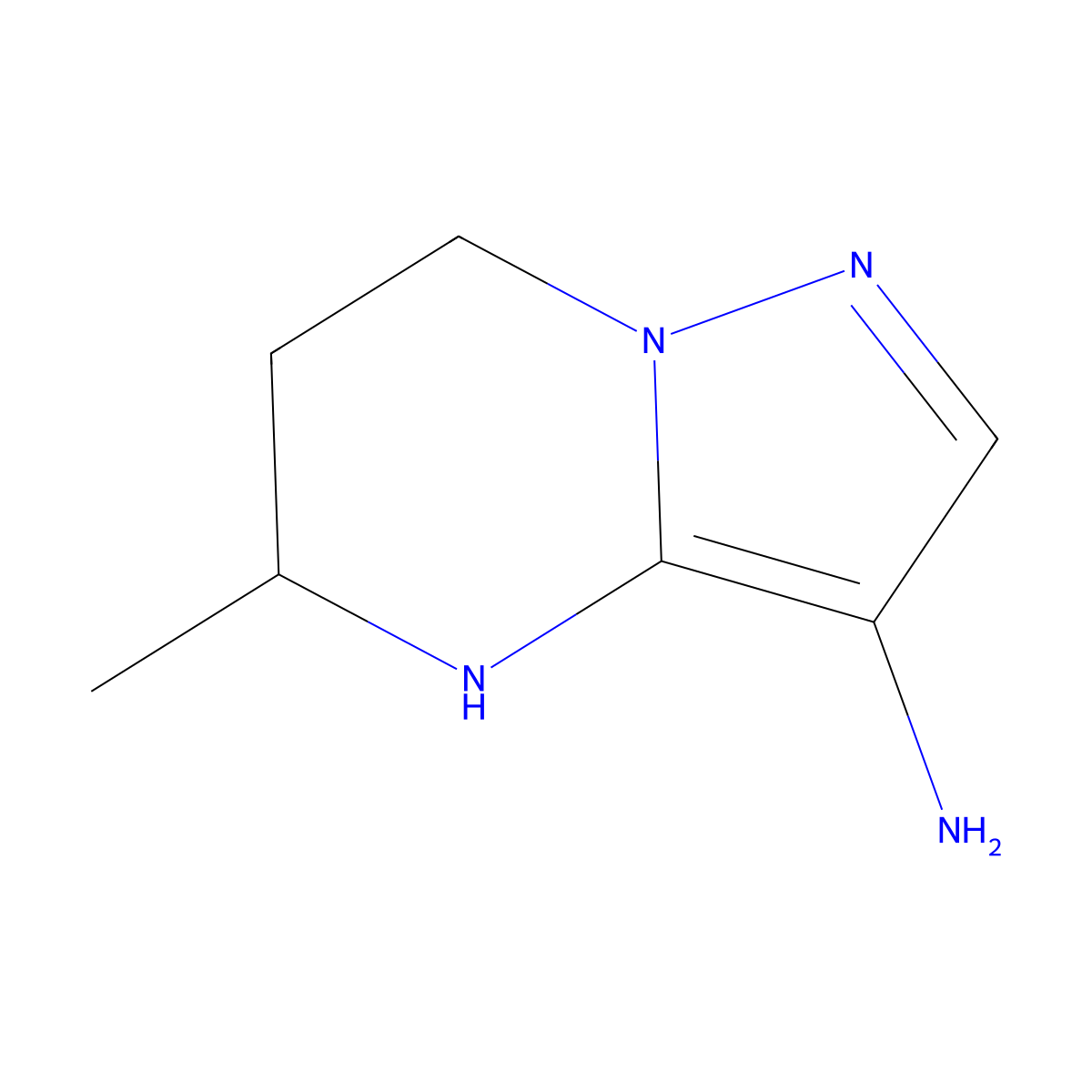 5-methyl-4H,5H,6H,7H-pyrazolo[1,5-a]pyrimidin-3-amine molecular structure, CAS 1694380-59-0