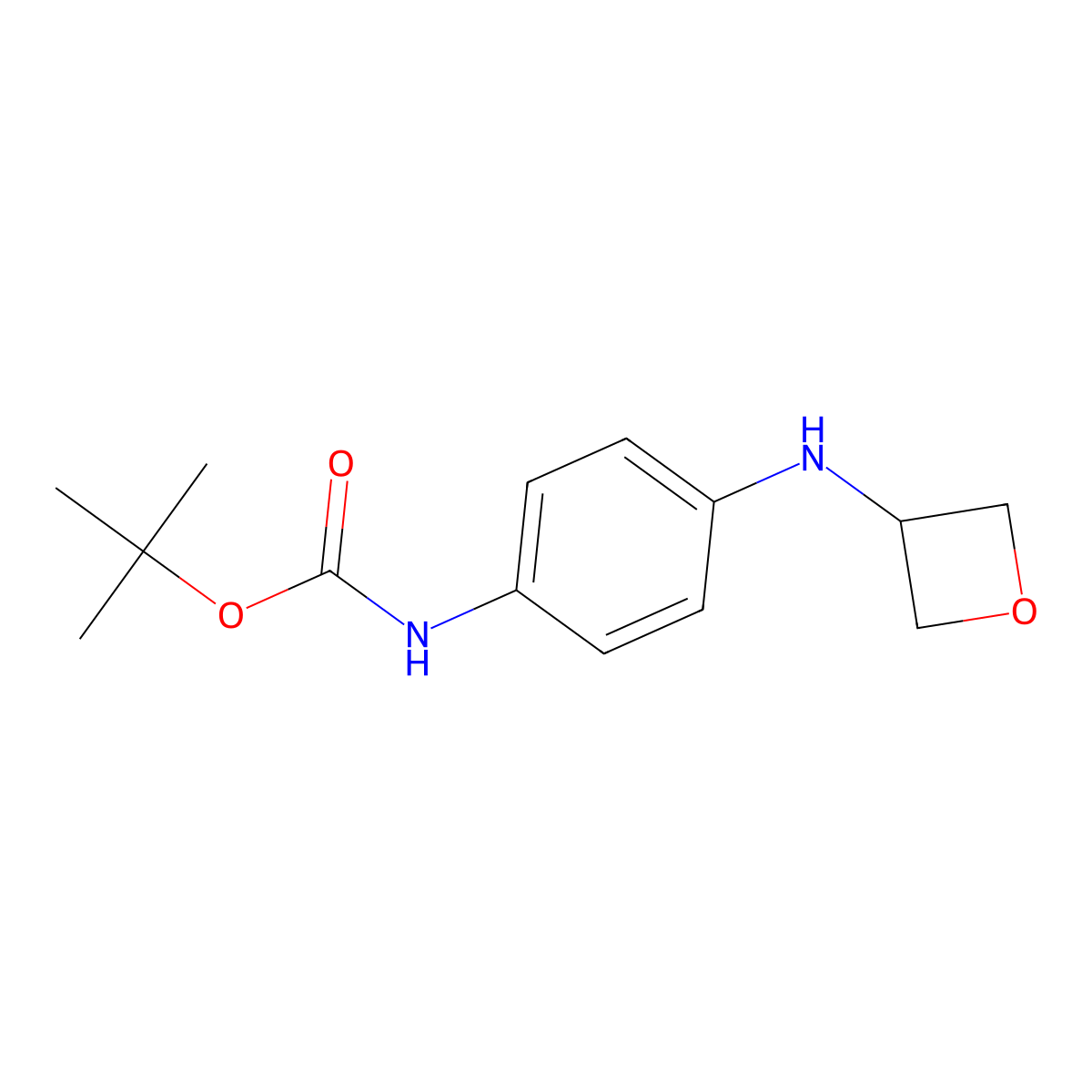 tert-butyl N-{4-[(oxetan-3-yl)amino]phenyl}carbamate molecular structure, CAS 1694385-89-1