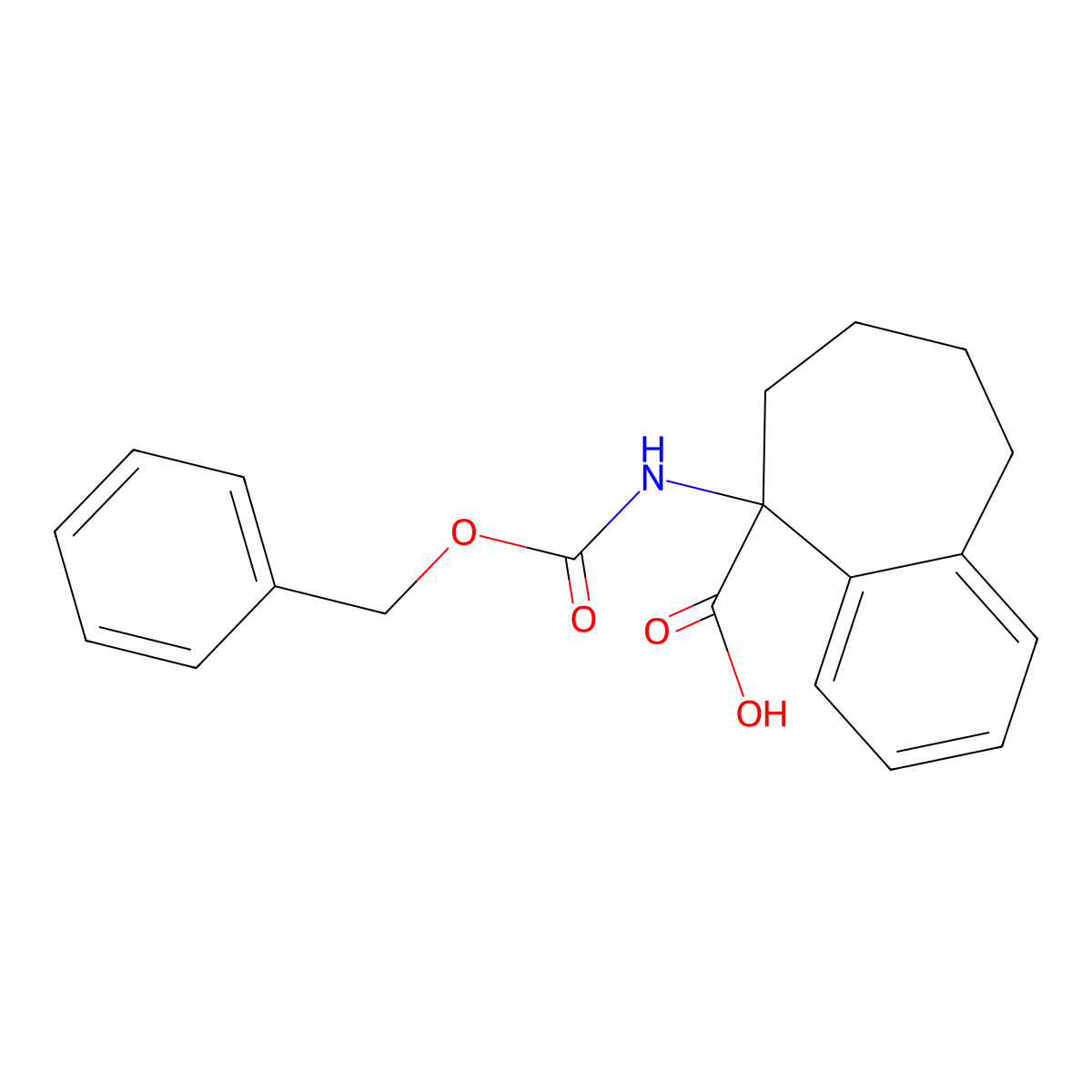 5-{[(benzyloxy)carbonyl]amino}-6,7,8,9-tetrahydro-5H-benzo[7]annulene-5-carboxylic acid molecular structure, CAS 1694397-83-5
