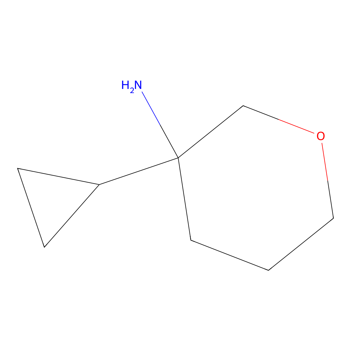 3-Cyclopropyloxan-3-amine molecular structure, CAS 1694400-91-3