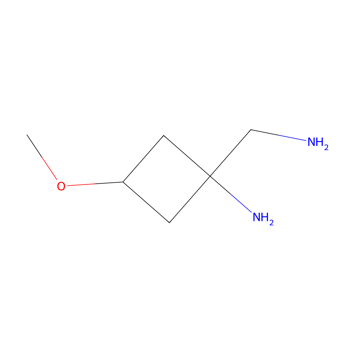 1-(Aminomethyl)-3-methoxycyclobutan-1-amine molecular structure, CAS 1694401-22-3