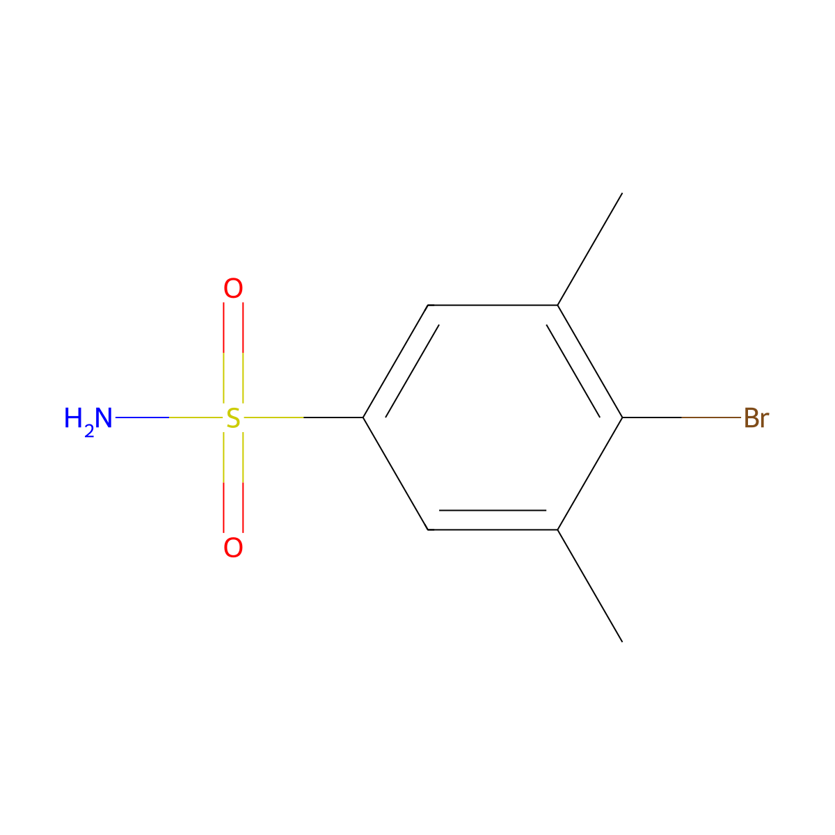 4-Bromo-3,5-dimethylbenzene-1-sulfonamide molecular structure, CAS 1694401-81-4