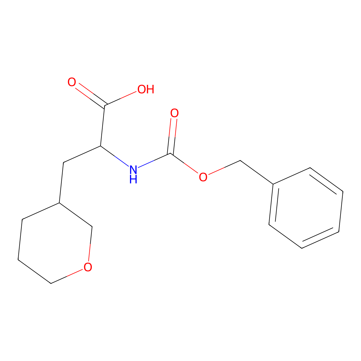 2-{[(Benzyloxy)carbonyl]amino}-3-(oxan-3-yl)propanoic acid molecular structure, CAS 1694402-99-7