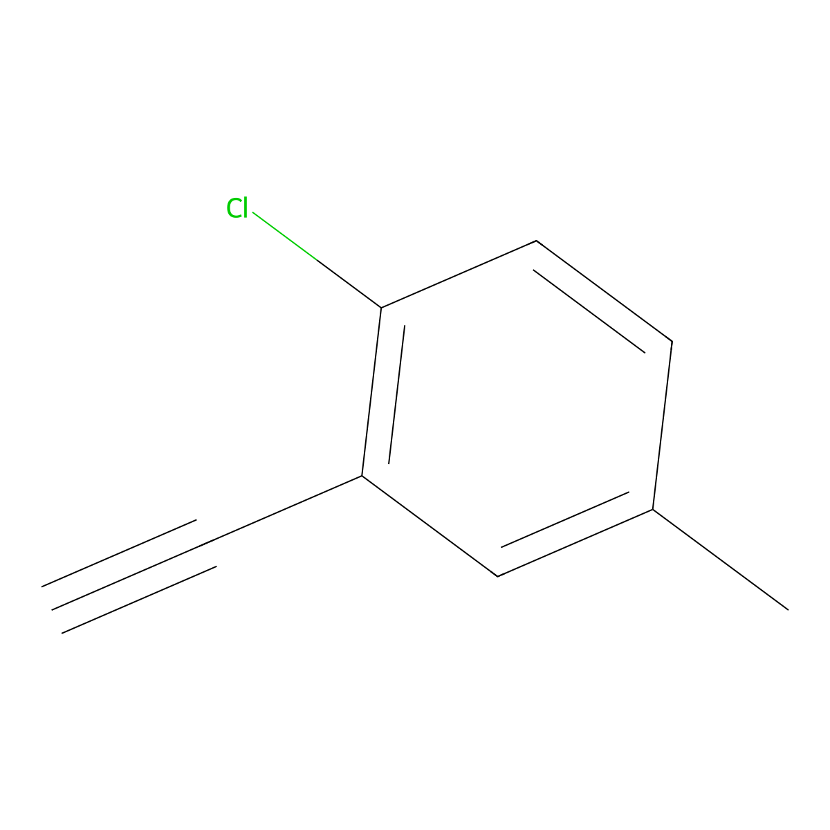 1-Chloro-2-ethynyl-4-methylbenzene molecular structure, CAS 1694418-84-2