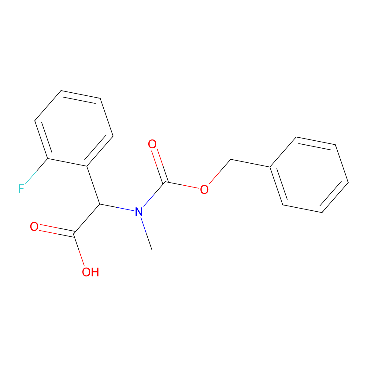 2-{[(Benzyloxy)carbonyl](methyl)amino}-2-(2-fluorophenyl)acetic acid molecular structure, CAS 1694424-08-2