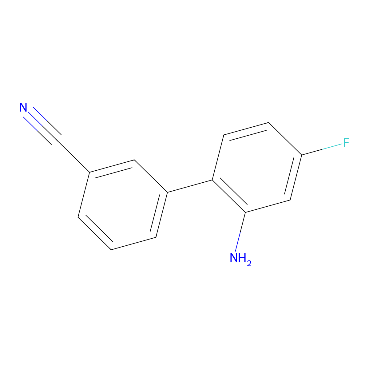 2'-Amino-4'-fluoro[1,1'-biphenyl]-3-carbonitrile molecular structure, CAS 1694440-04-4