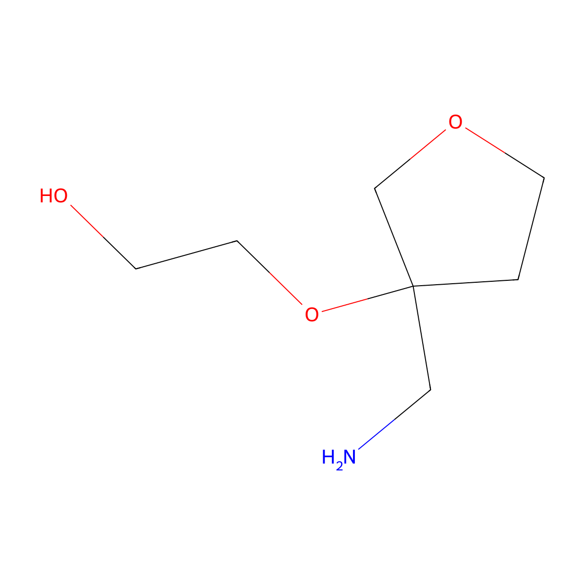 2-{[3-(Aminomethyl)oxolan-3-yl]oxy}ethan-1-ol molecular structure, CAS 1694446-17-7