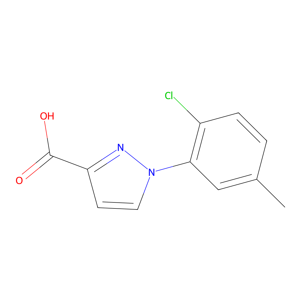1-(2-chloro-5-methylphenyl)-1H-pyrazole-3-carboxylic acid molecular structure, CAS 1694454-31-3