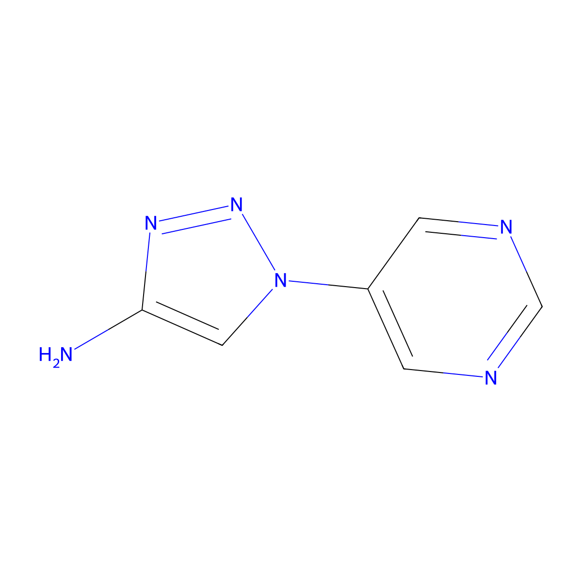 1-(pyrimidin-5-yl)-1H-1,2,3-triazol-4-amine molecular structure, CAS 1694456-11-5