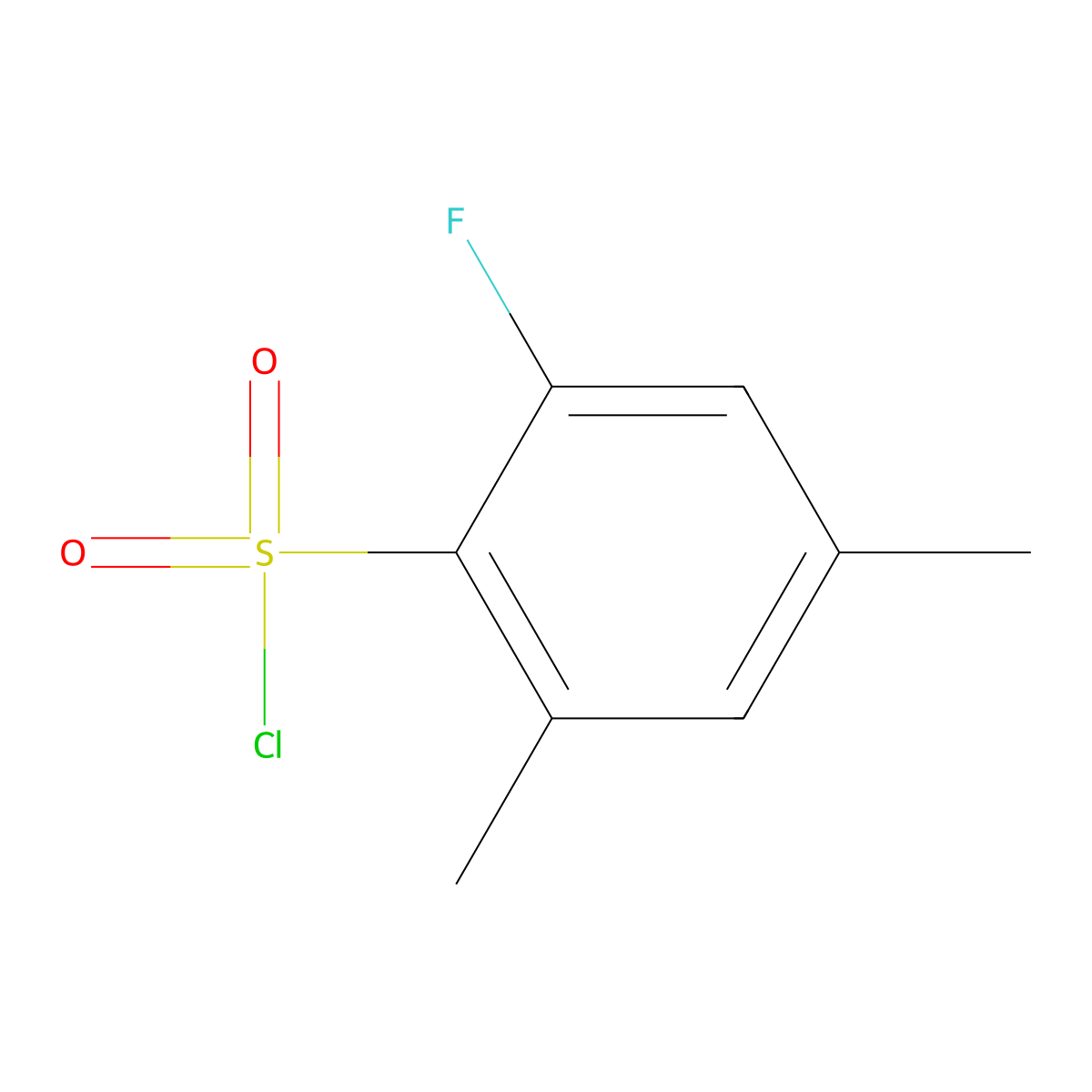 2-Fluoro-4,6-dimethylbenzenesulfonyl chloride molecular structure, CAS 1694456-19-3