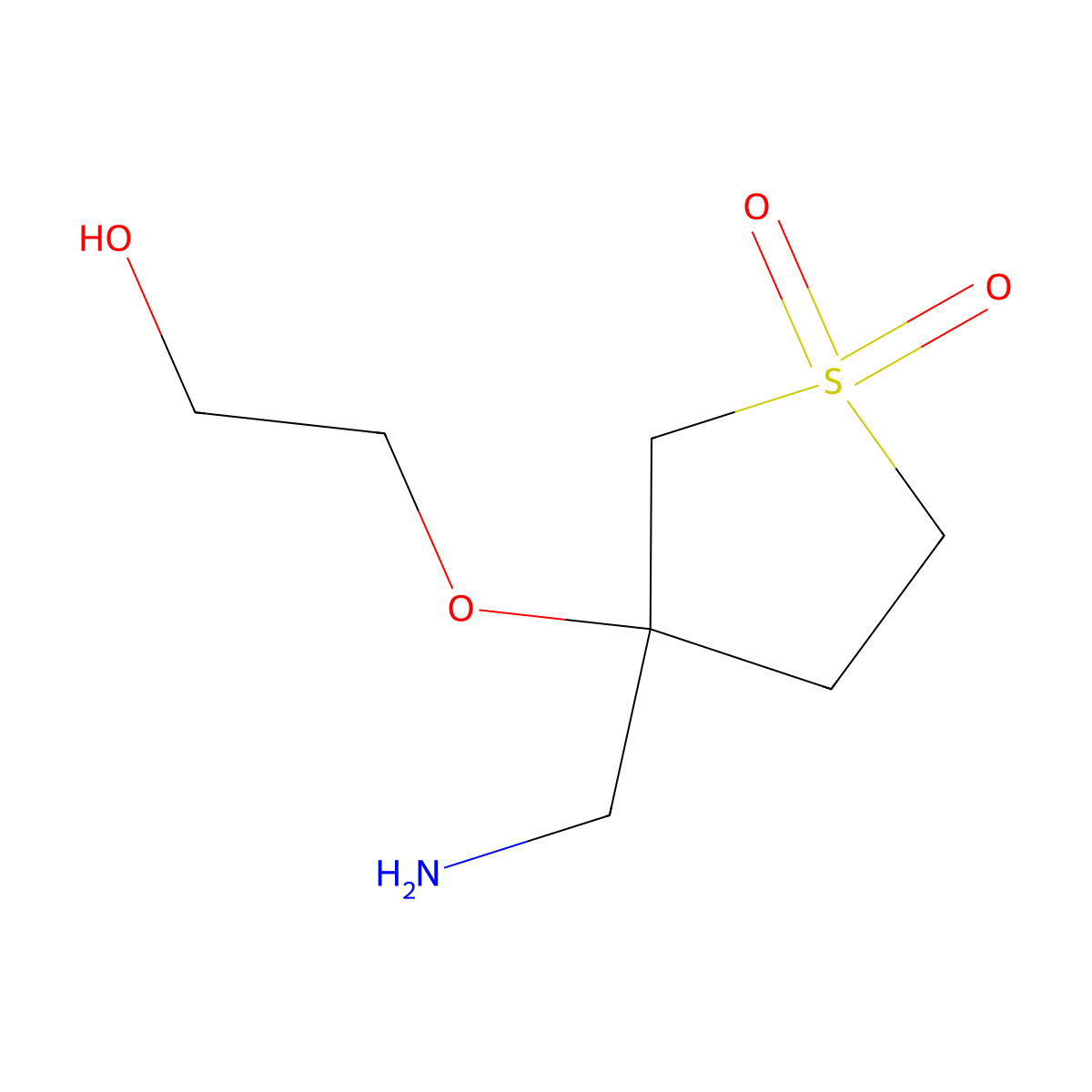 3-(Aminomethyl)-3-(2-hydroxyethoxy)-1lambda6-thiolane-1,1-dione molecular structure, CAS 1694460-88-2