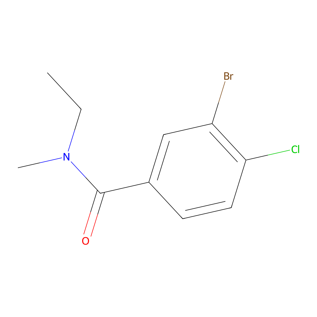 3-Bromo-4-chloro-N-ethyl-N-methylbenzamide molecular structure, CAS 1694468-62-6
