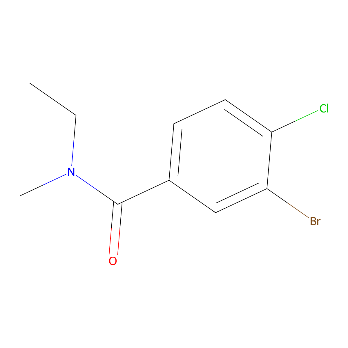 3-Bromo-4-chloro-N-ethyl-N-methylbenzamide molecular structure, CAS 1694468-62-6