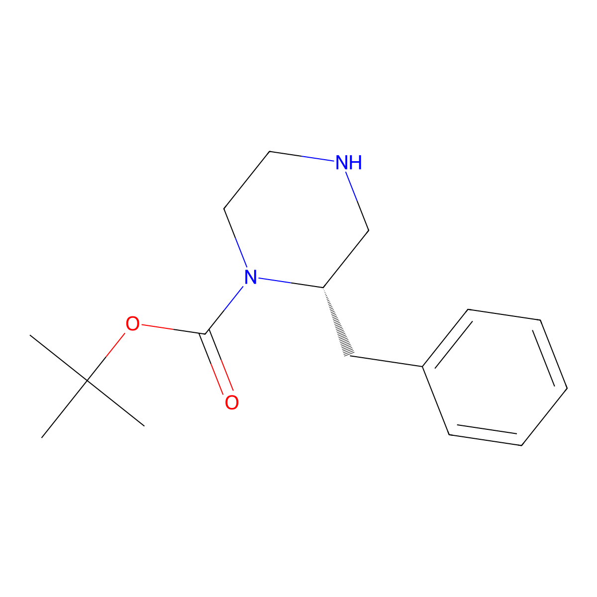 1,1-Dimethylethyl (2S)-2-(phenylmethyl)-1-piperazinecarboxylate molecular structure, CAS 169447-86-3