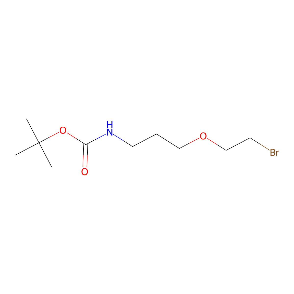 tert-butyl N-[3-(2-bromoethoxy)propyl]carbamate molecular structure, CAS 1694500-57-6
