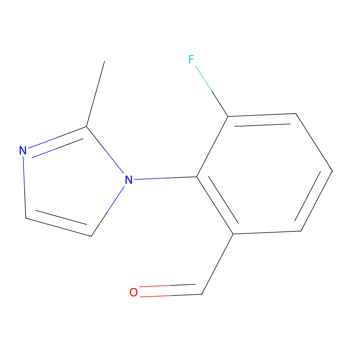 3-Fluoro-2-(2-methyl-1H-imidazol-1-yl)benzaldehyde molecular structure, CAS 1694505-19-5