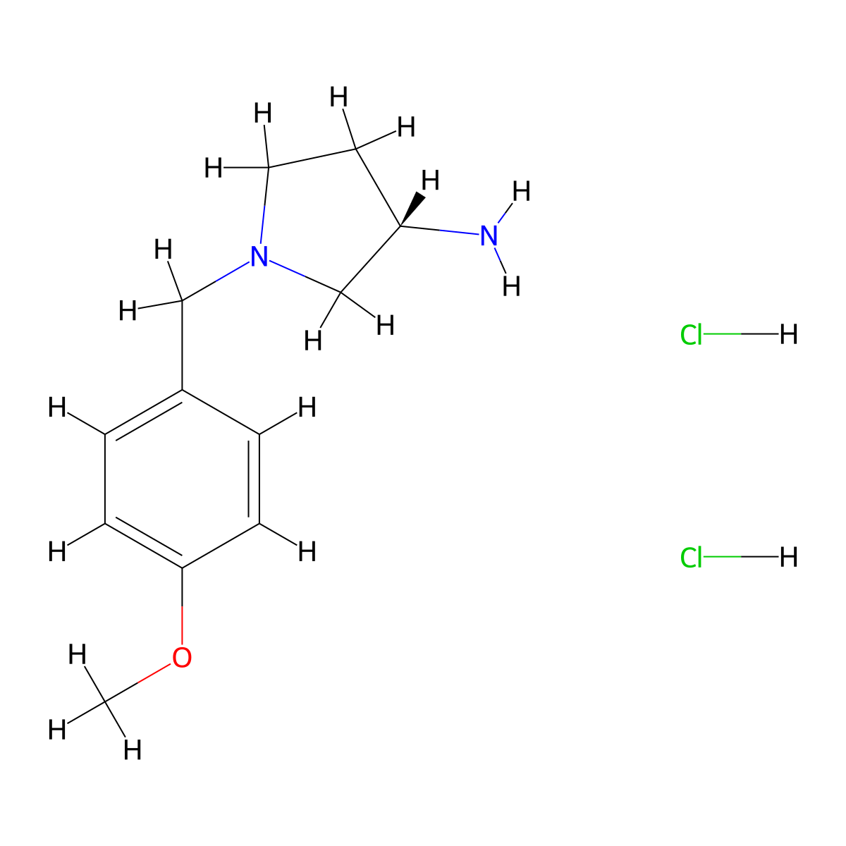 (S)-1-[(4-Methoxyphenyl)methyl]pyrrolidin-3-amine dihydrochloride molecular structure, CAS 169452-07-7