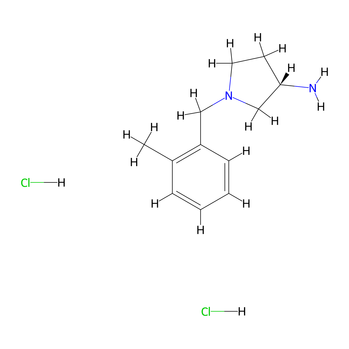 (S)-1-(2-Methylbenzyl)pyrrolidin-3-amine dihydrochloride molecular structure, CAS 169452-14-6