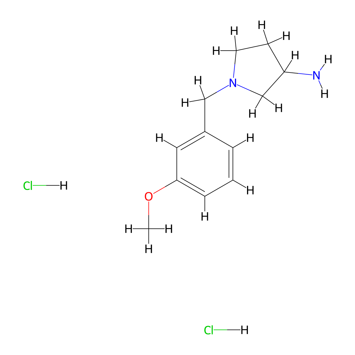 1-(3-Methoxybenzyl)pyrrolidin-3-ylamine dihydrochloride molecular structure, CAS 169452-16-8