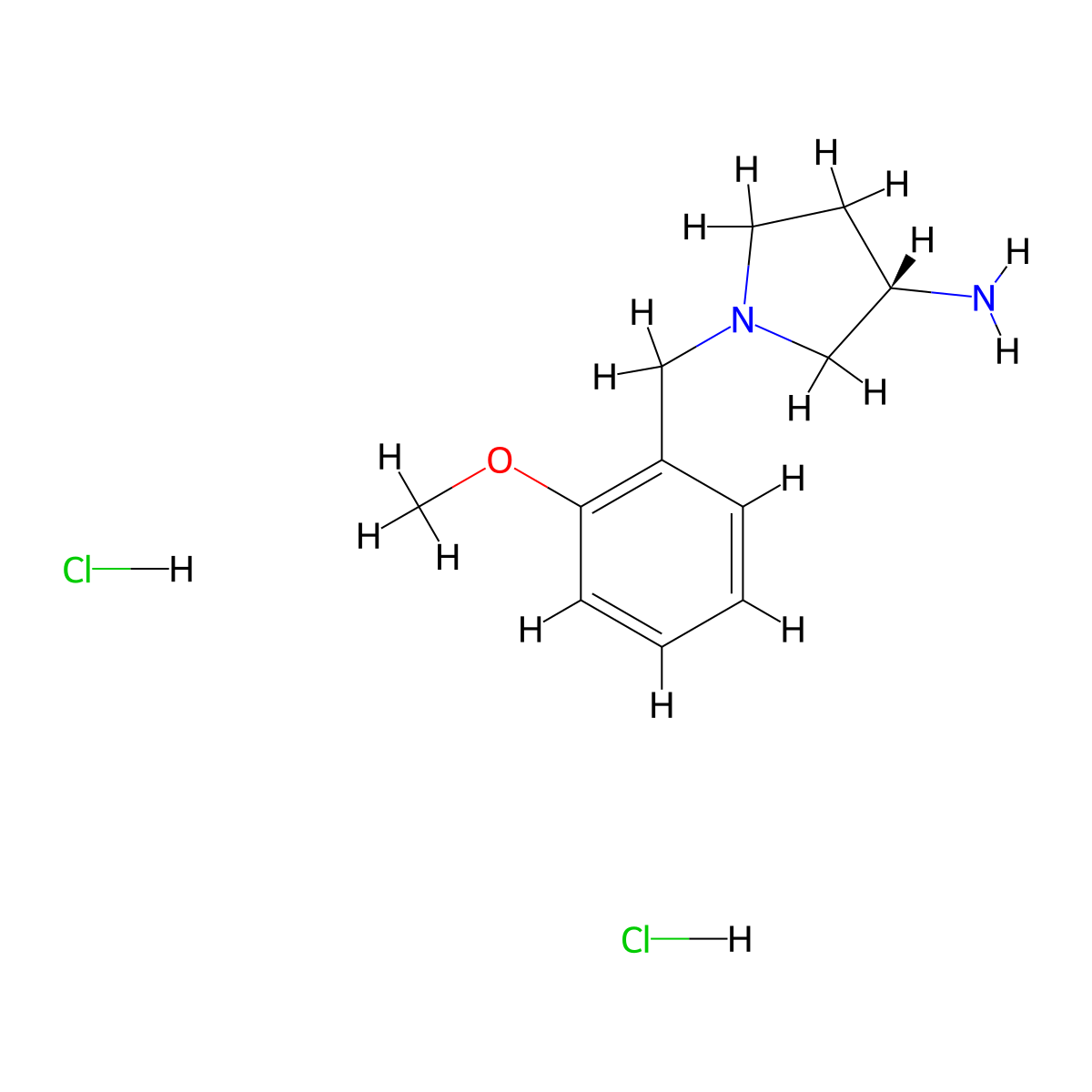 (S)-1-(2-Methoxybenzyl)pyrrolidin-3-amine dihydrochloride molecular structure, CAS 169452-17-9