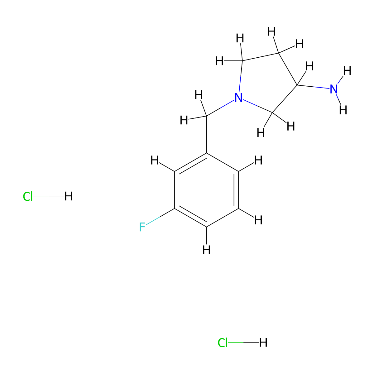 1-(3-Fluoro-benzyl)-pyrrolidin-3-ylamine dihydrochloride molecular structure, CAS 169452-20-4