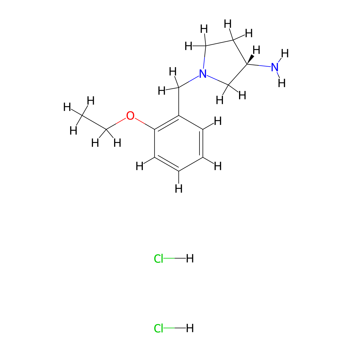 (3S)-1-[(2-ethoxyphenyl)methyl]pyrrolidin-3-amine dihydrochloride molecular structure, CAS 169452-36-2