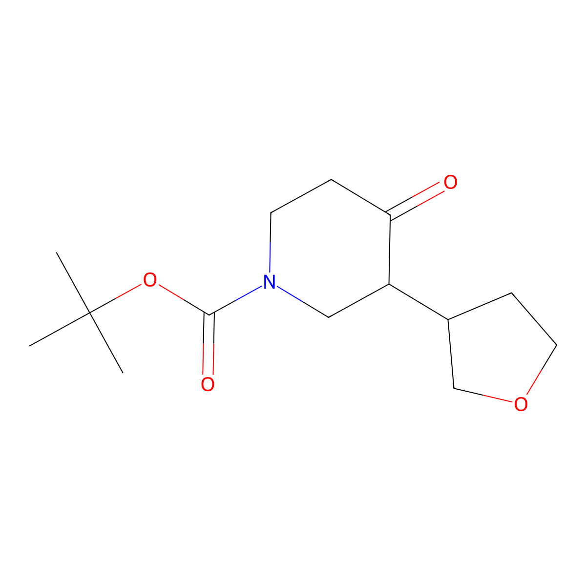 Tert-butyl 4-oxo-3-(oxolan-3-yl)piperidine-1-carboxylate molecular structure, CAS 1694531-32-2