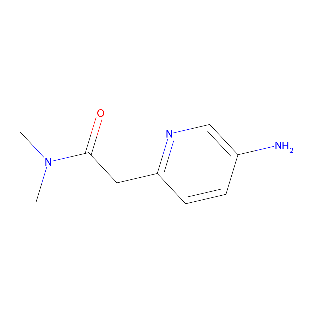 2-(5-aminopyridin-2-yl)-N,N-dimethylacetamide molecular structure, CAS 1694532-03-0