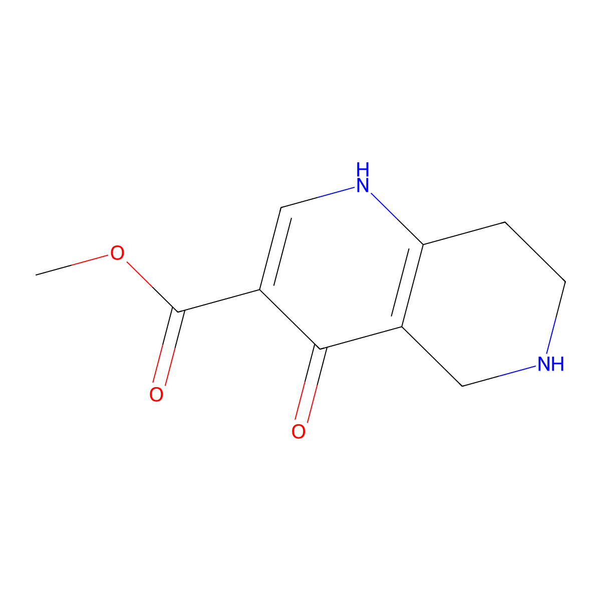 Methyl 4-hydroxy-5,6,7,8-tetrahydro-1,6-naphthyridine-3-carboxylate molecular structure, CAS 1694535-88-0